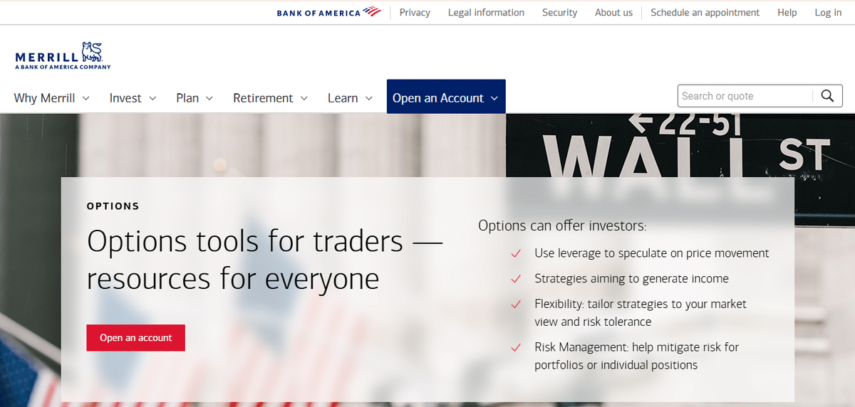 Broker for options trading: Merrill Edge® visual