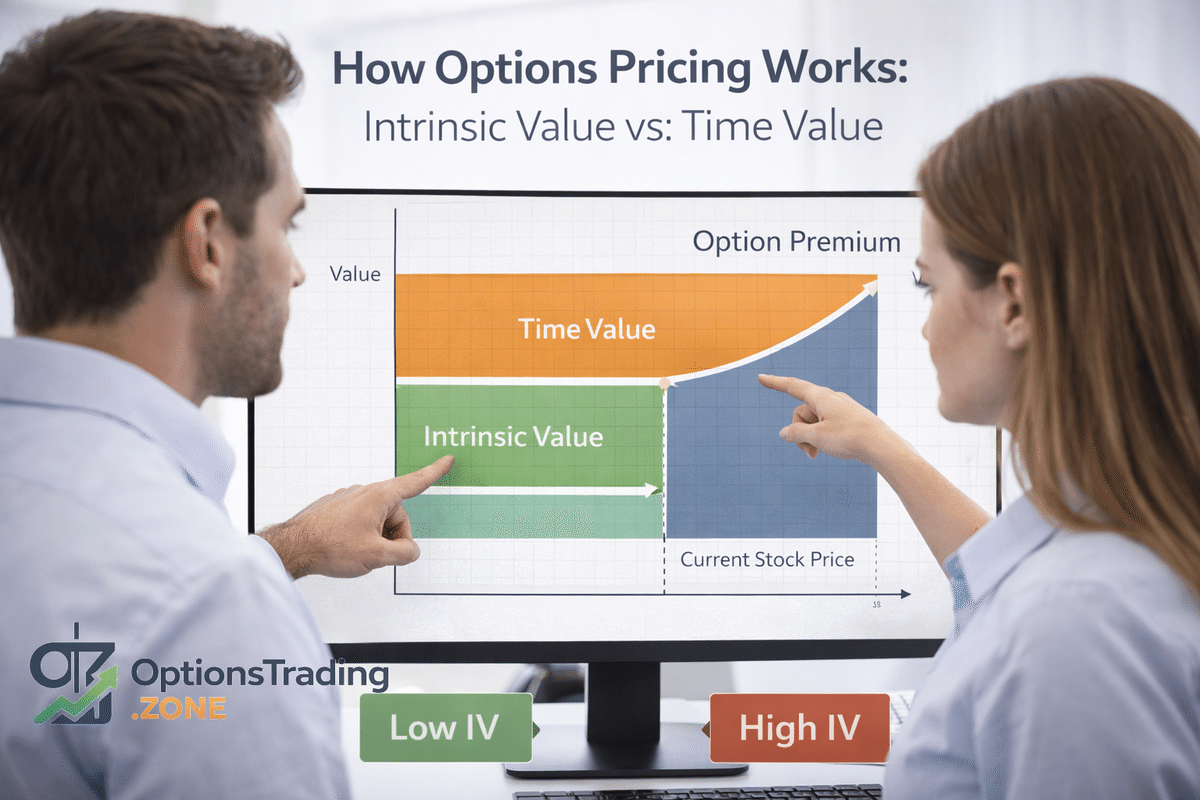 How Options Pricing Works: Intrinsic Value vs. Extrinsic Value supporting media