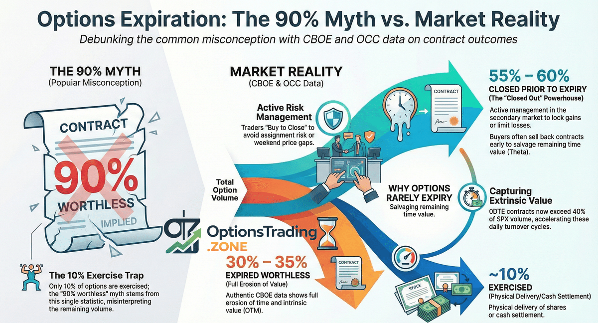 Why Most Options Expire Worthless: Myth vs Reality infographic