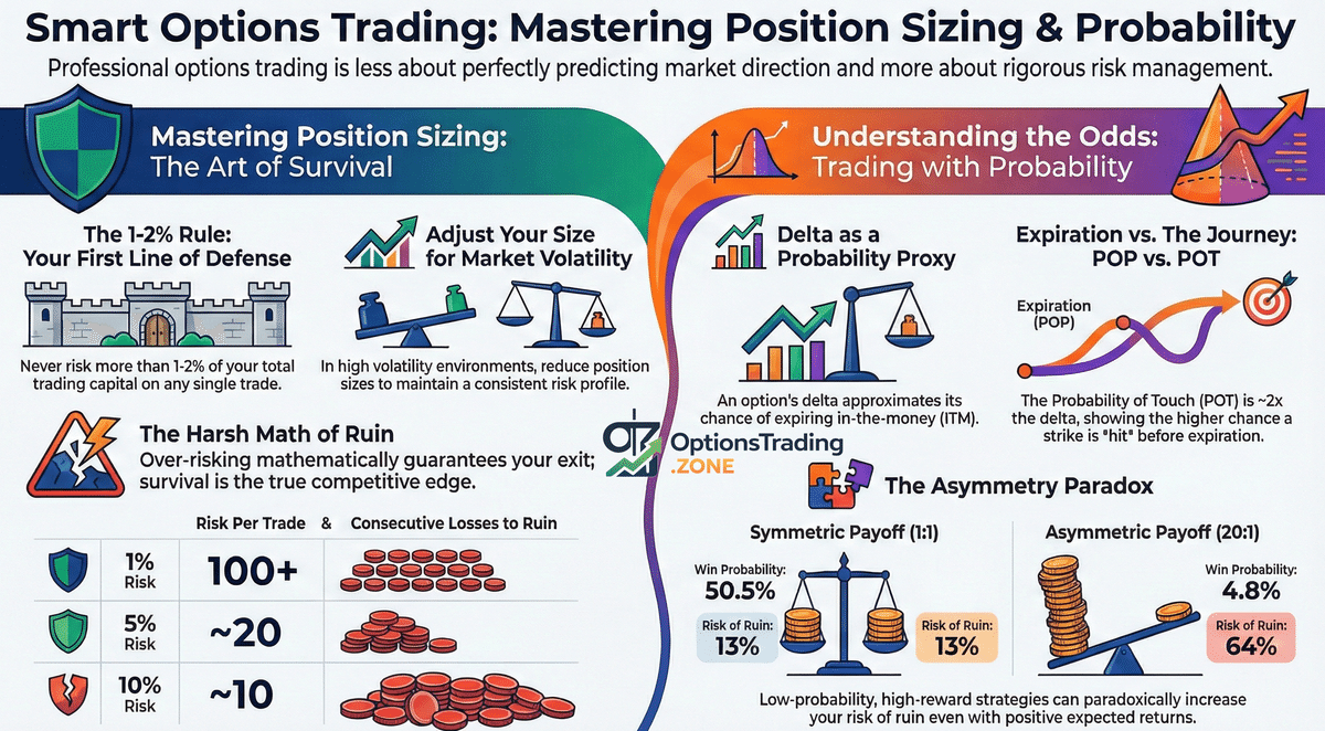 Risk Management in Options Trading: Position Sizing and Probability infographic