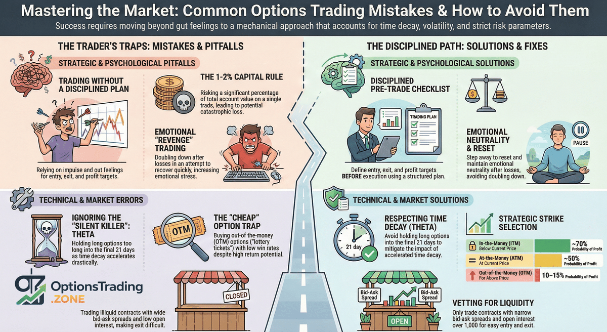 Common Options Trading Mistakes and How to Avoid Them infographic