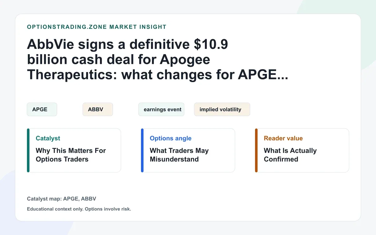 AbbVie-Apogee signed cash deal: what APGE options traders should watch now visual