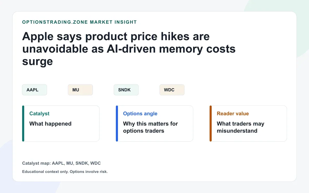 Apple says price hikes are unavoidable: what the memory crunch means for AAPL options visual