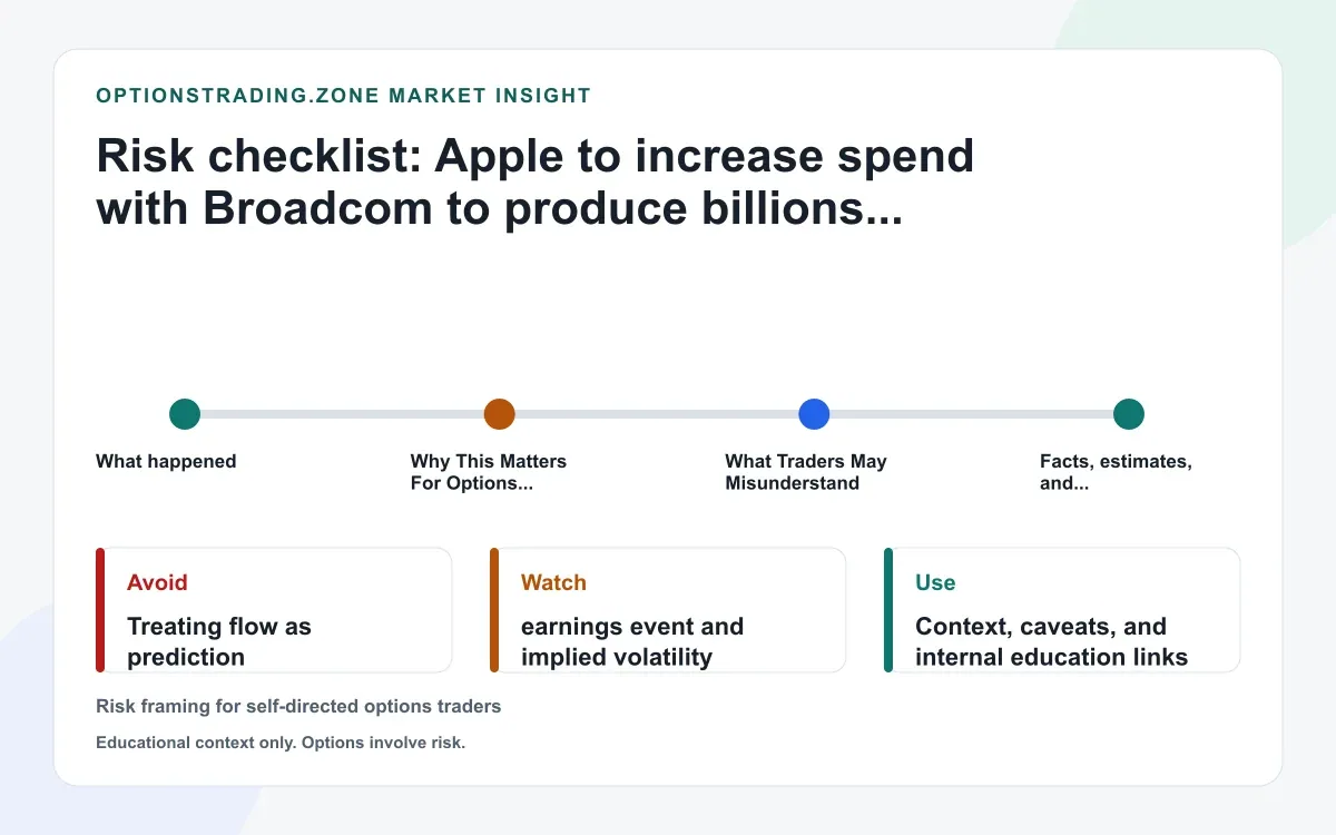 Apple's $30 billion Broadcom commitment: what changes for AAPL and AVGO options supporting media