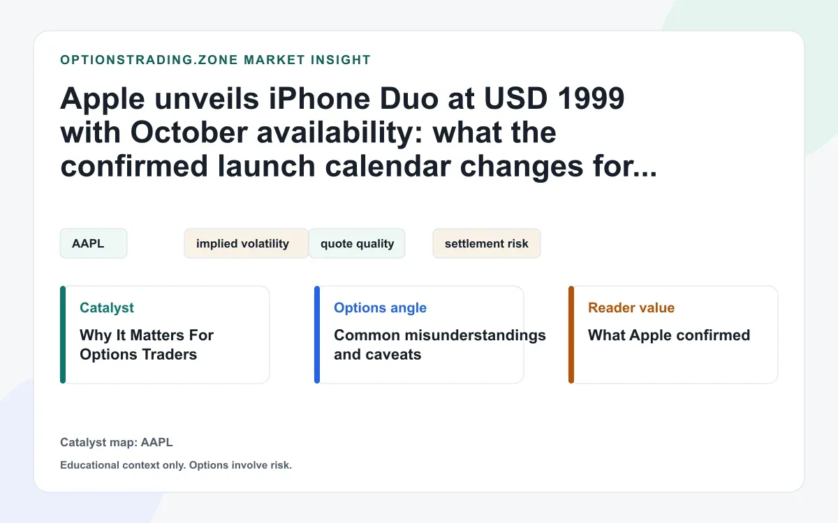 Apple unveils iPhone Duo: October launch dates reshape the AAPL event calendar visual