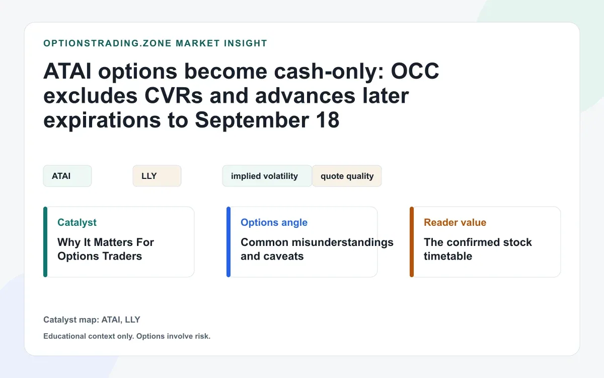 ATAI options settle for cash without CVRs as OCC shortens the expiration calendar visual