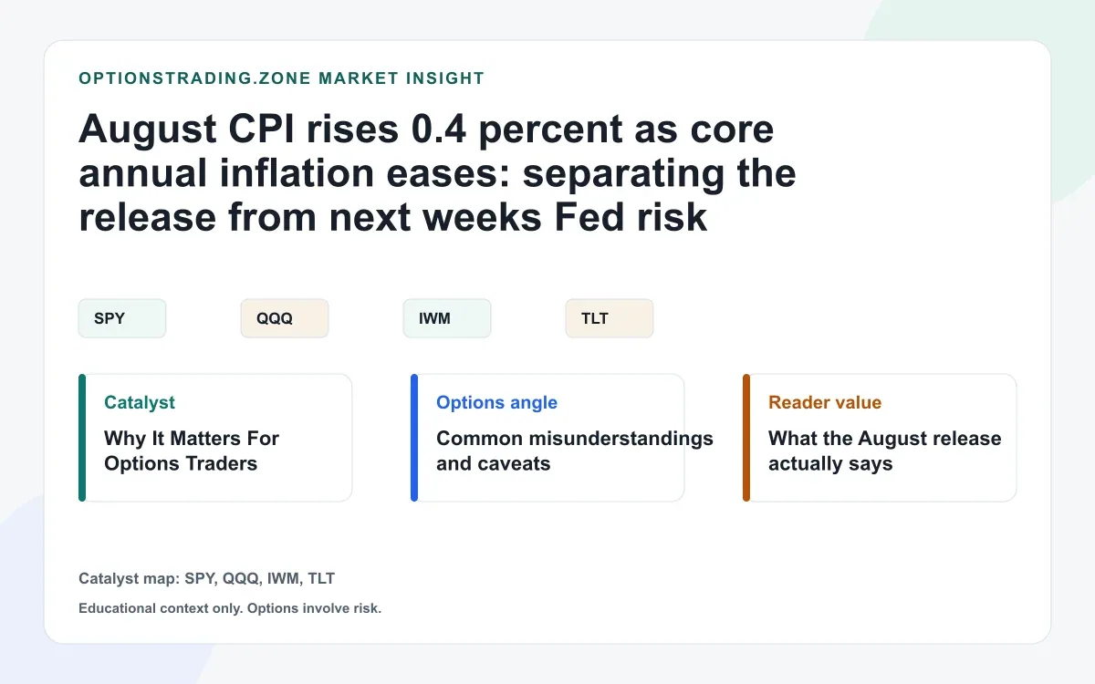 August CPI Rises 0.4% as Annual Core Inflation Eases Before the Fed Meeting visual