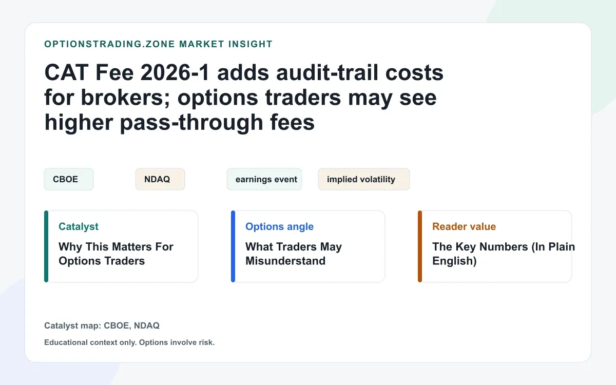 CAT Fee 2026-1 adds audit-trail costs for brokers; options traders may see higher pass-through fees visual