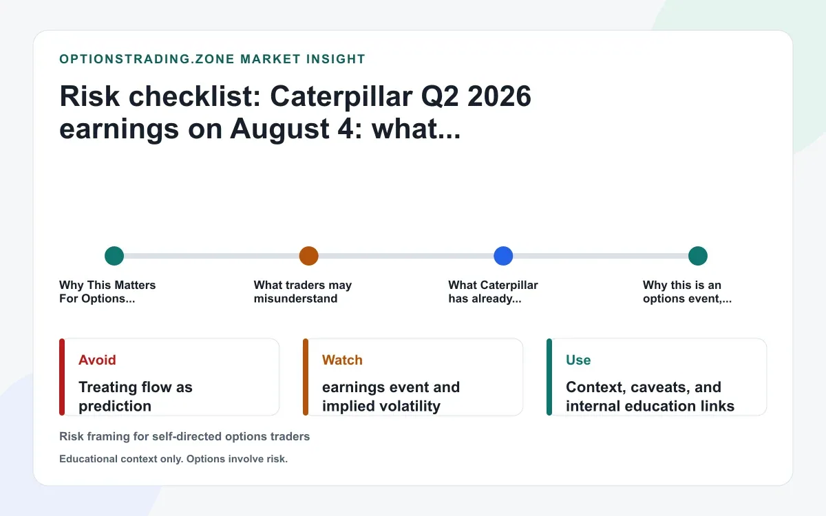 Caterpillar Q2 2026 earnings on August 4: what construction, mining, and power may change for CAT options supporting media