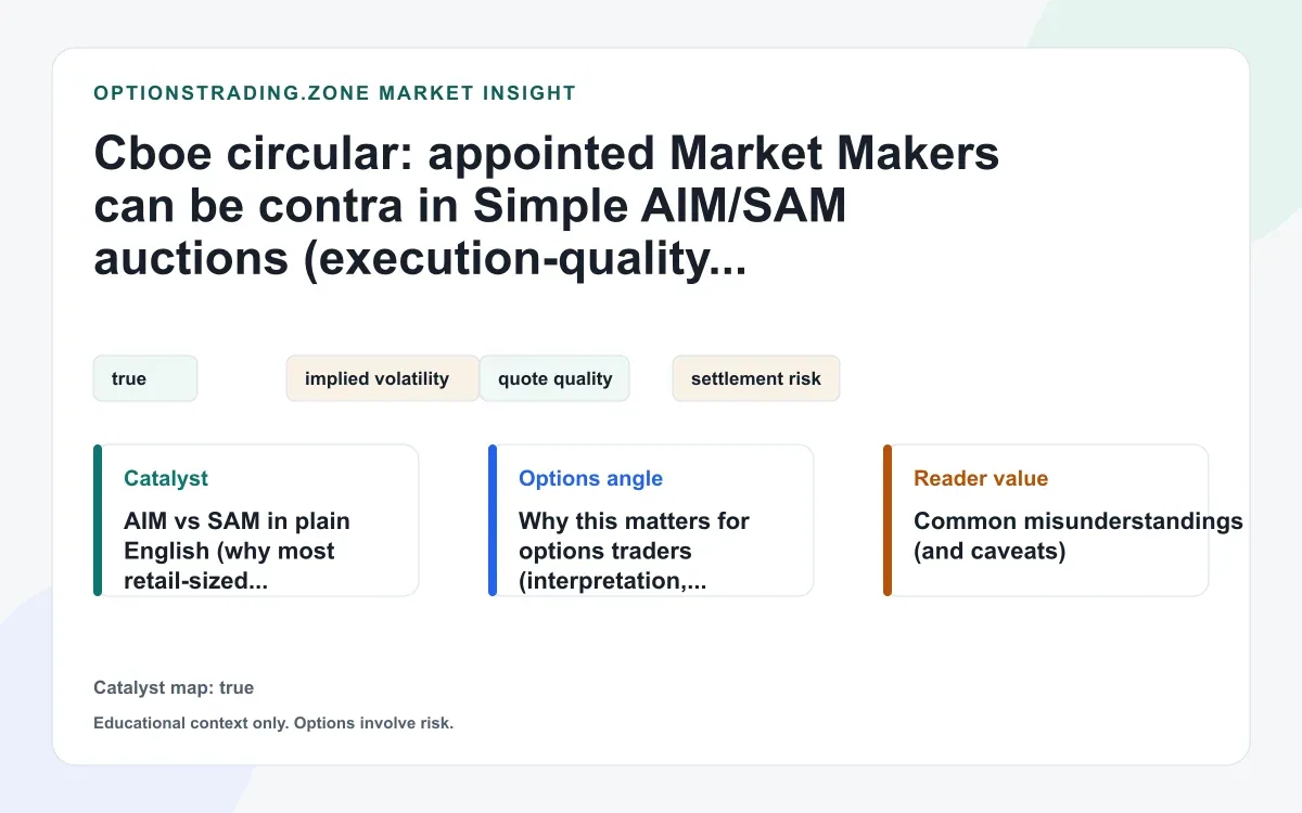 Cboe AIM/SAM update: appointed Market Makers can be solicited as contra in simple auctions (what changes for execution quality) visual