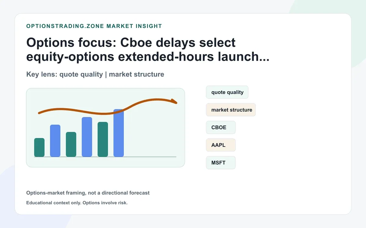 Cboe delays select equity-options extended-hours launch to August 17: what traders should know supporting media