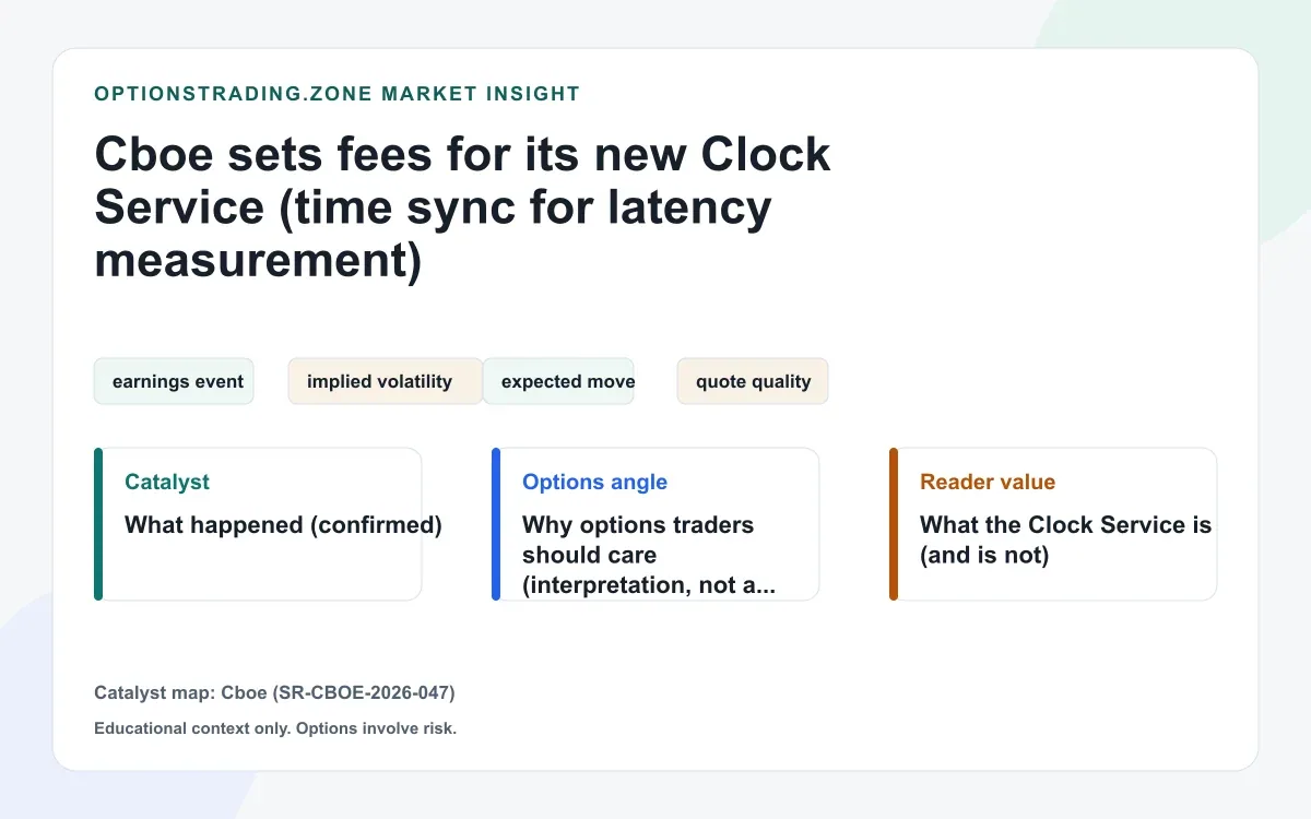 Cboe sets fees for its new Clock Service (time sync for latency measurement) visual
