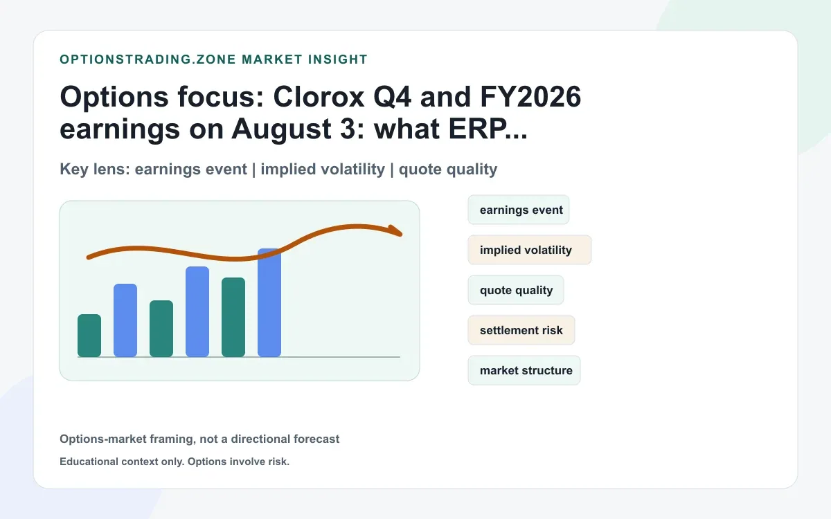 Clorox Q4 and FY2026 earnings on August 3: what ERP unwind and margins may change for CLX options supporting media