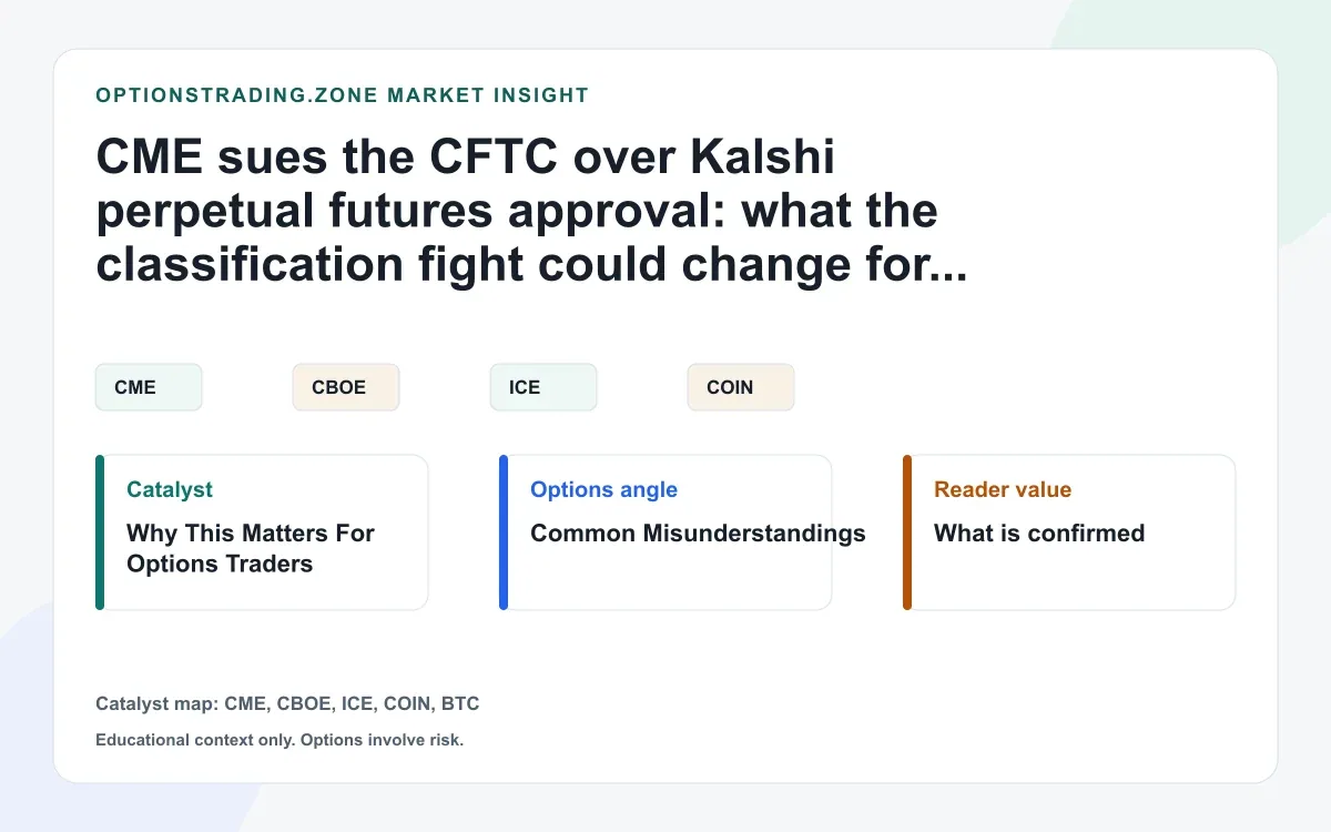 CME sues the CFTC over Kalshi perps: why the futures-vs-swaps fight matters for options traders visual