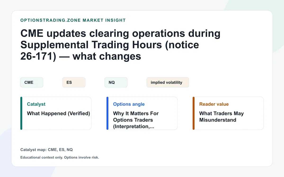CME updates clearing operations during Supplemental Trading Hours (notice 26-171) — what changes visual