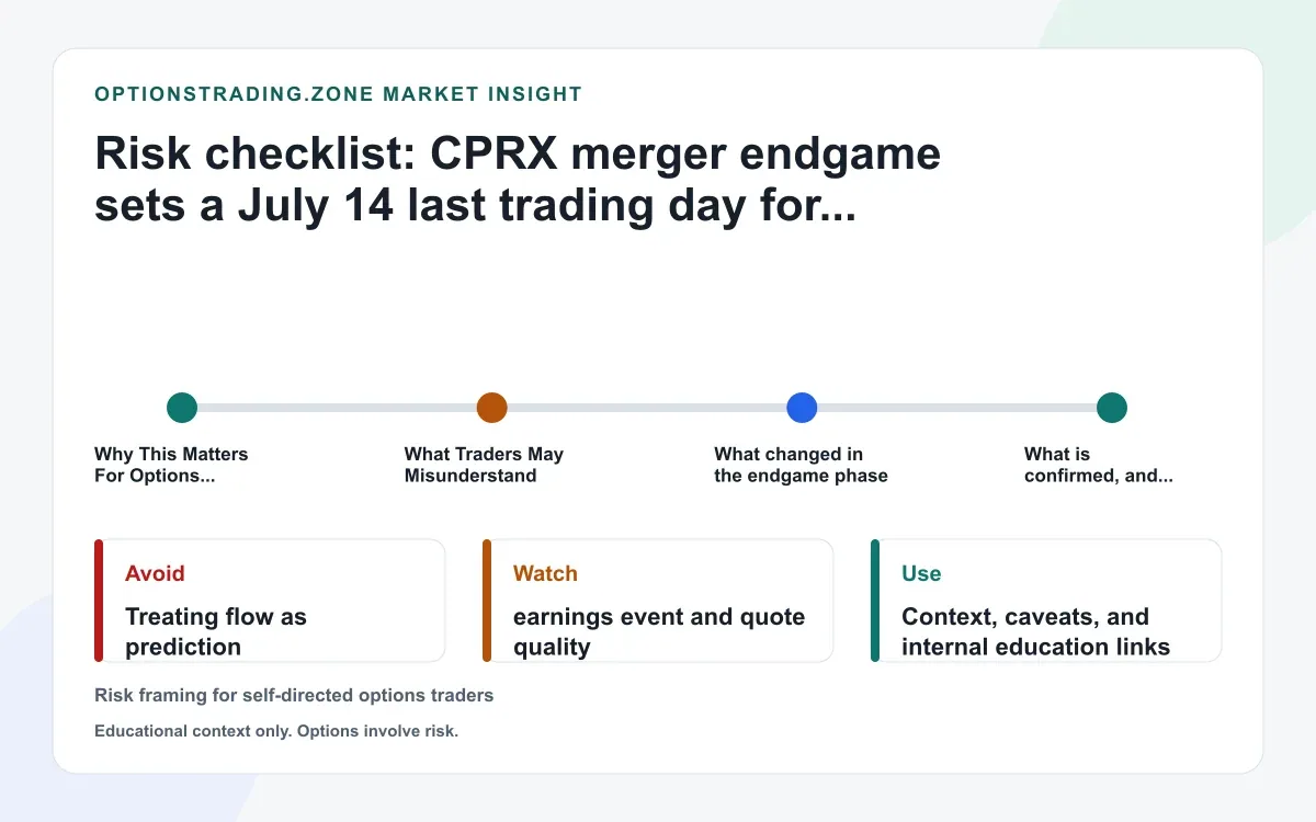CPRX merger endgame: what the July 14 halt and USD 31.50 cash deal mean for options supporting media