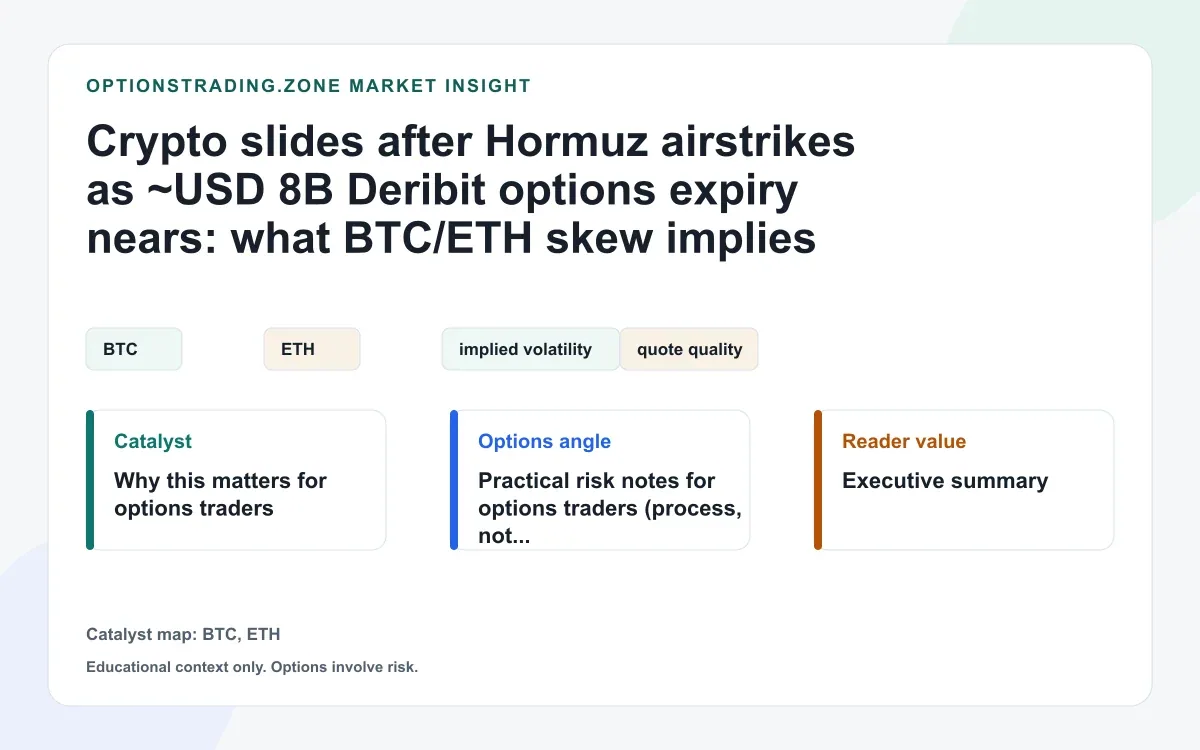 Crypto slides into Deribit expiry: why skew can spike even if IV looks calm visual