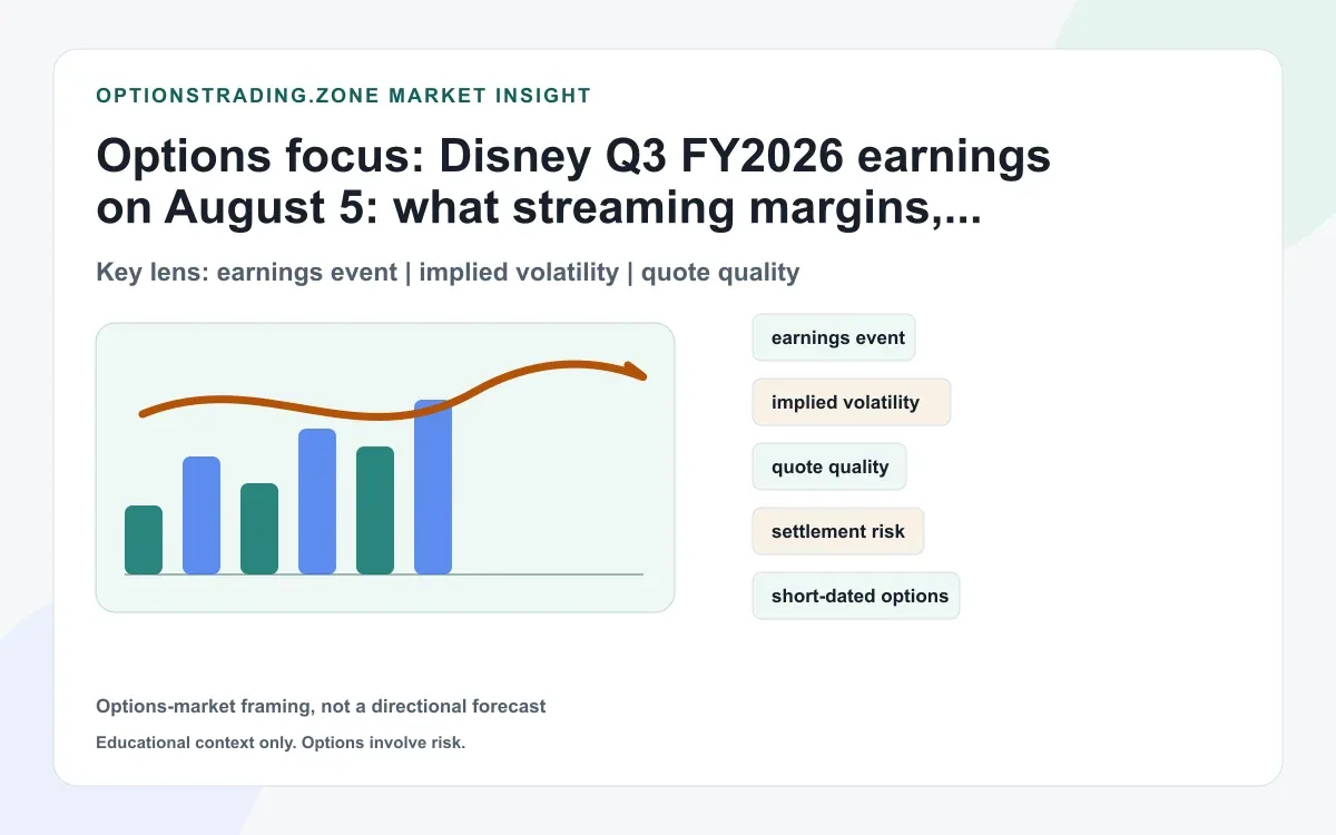 Disney Q3 FY2026 earnings on August 5: what streaming, ESPN, and parks may change for DIS options supporting media