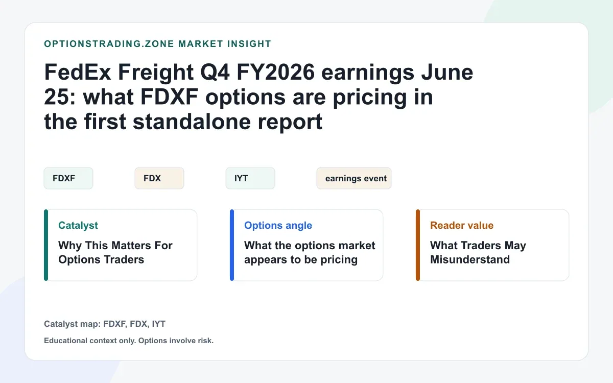FedEx Freight June 25 earnings: what FDXF options are pricing in the first standalone report visual