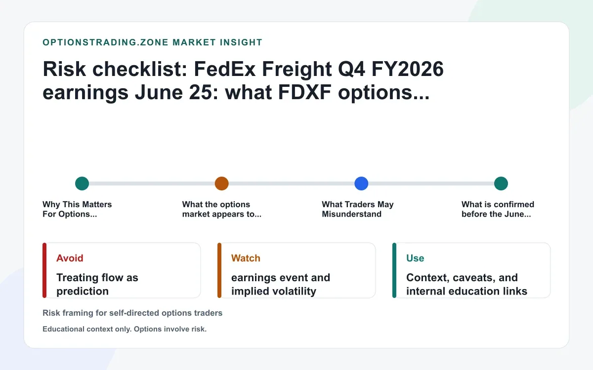 FedEx Freight June 25 earnings: what FDXF options are pricing in the first standalone report supporting media