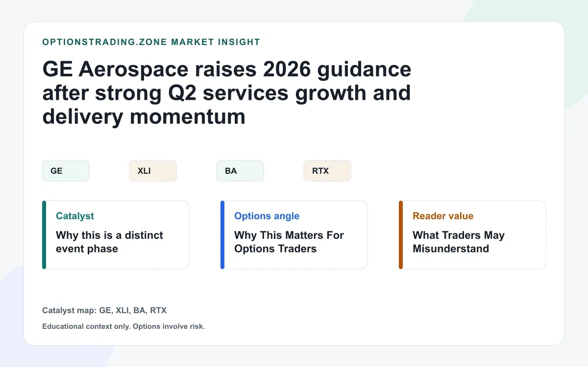 GE Aerospace Q2 2026 results raise guidance: what the live GE print changes for options visual