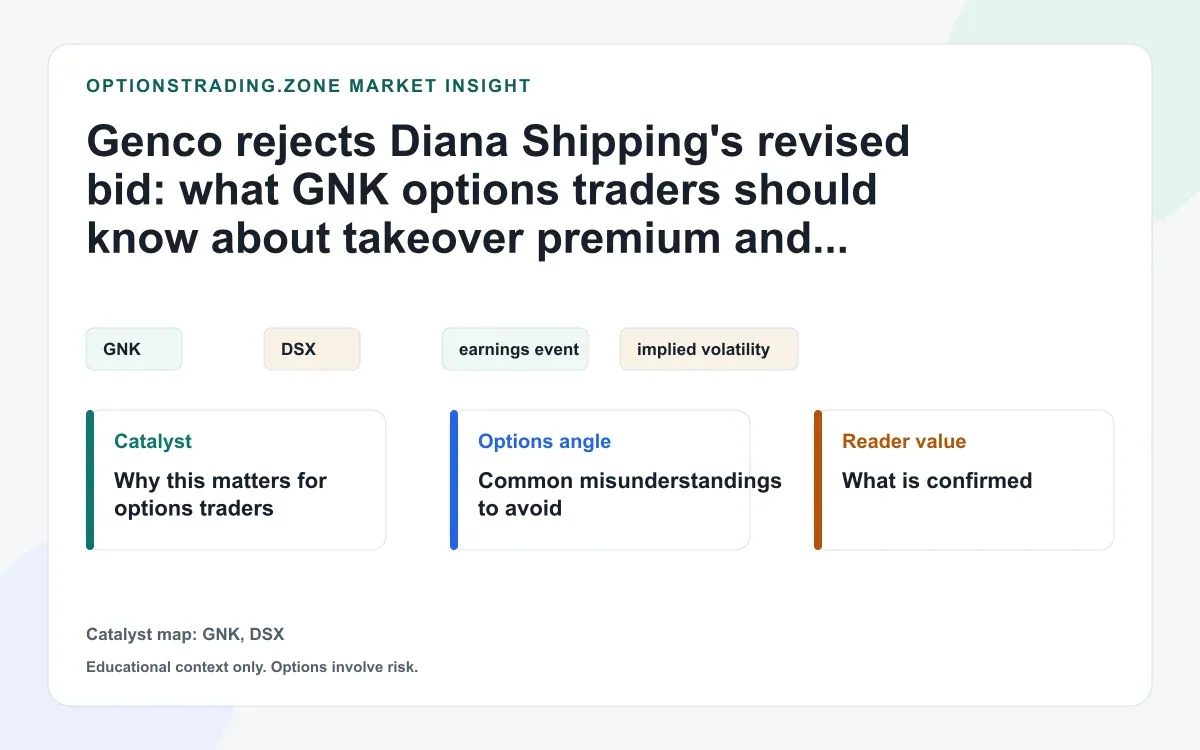 Genco rejects Diana's revised bid: what GNK options traders should watch into the proxy and tender deadlines visual