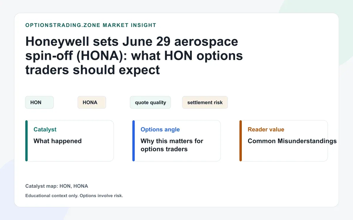 Honeywell sets June 29 aerospace spin-off (HONA): what HON options traders should expect visual
