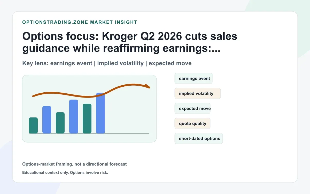 Kroger Q2 2026 results: softer sales guidance keeps KR options focused on margins supporting media