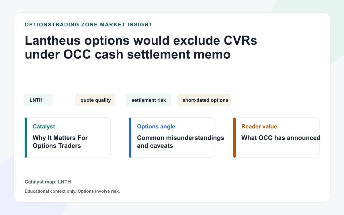 Lantheus options would exclude CVRs: OCC separates cash settlement from shareholder rights visual