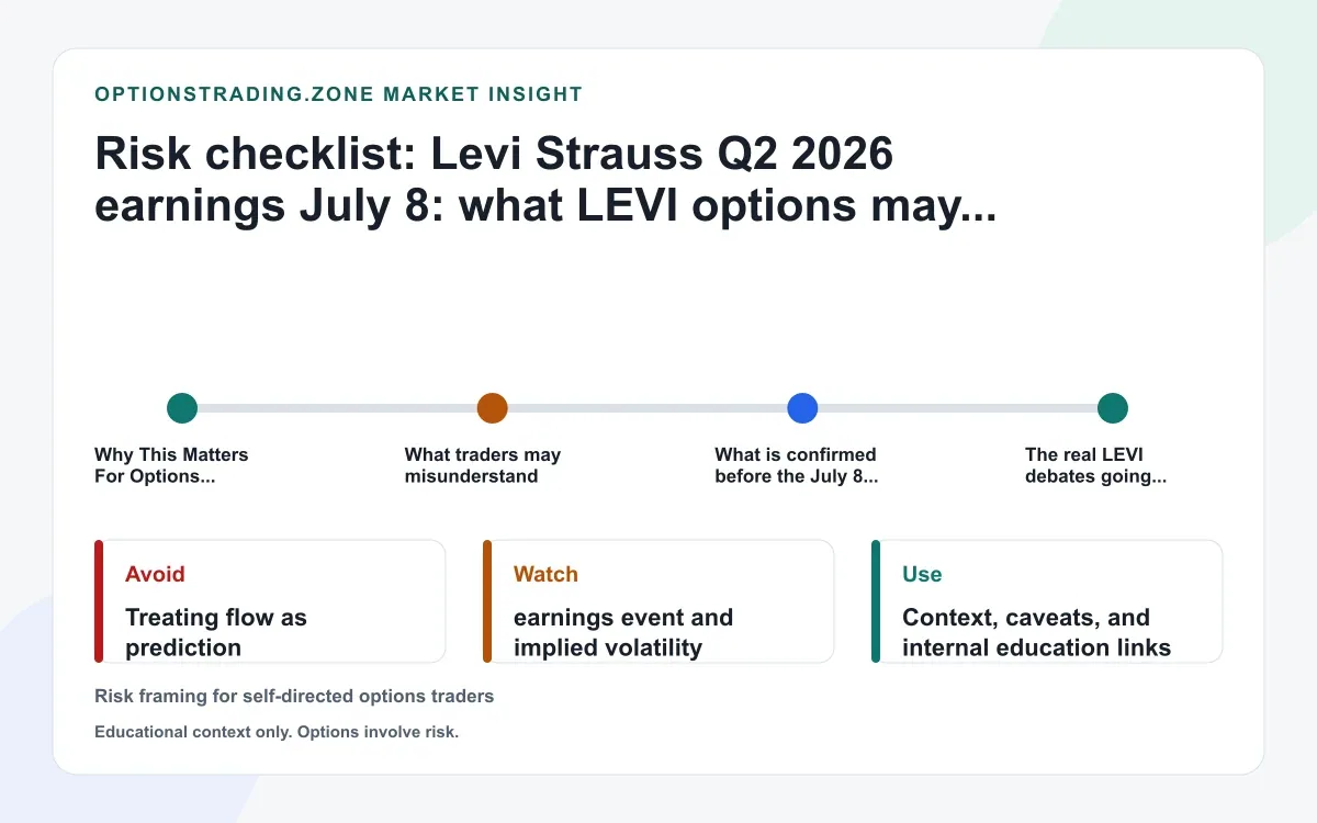 Levi Strauss Q2 2026 earnings July 8: what LEVI options may be pricing into the report supporting media