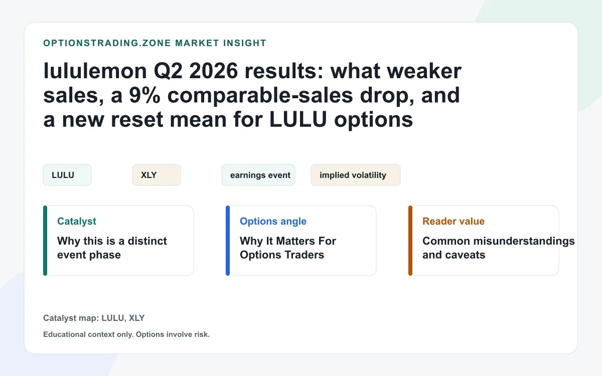 lululemon Q2 2026 results: what weaker sales, a 9% comparable-sales drop, and a new reset mean for LULU options visual