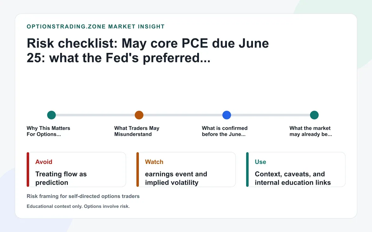 May core PCE due June 25: what it could change for SPX, QQQ, TLT, and VIX options supporting media