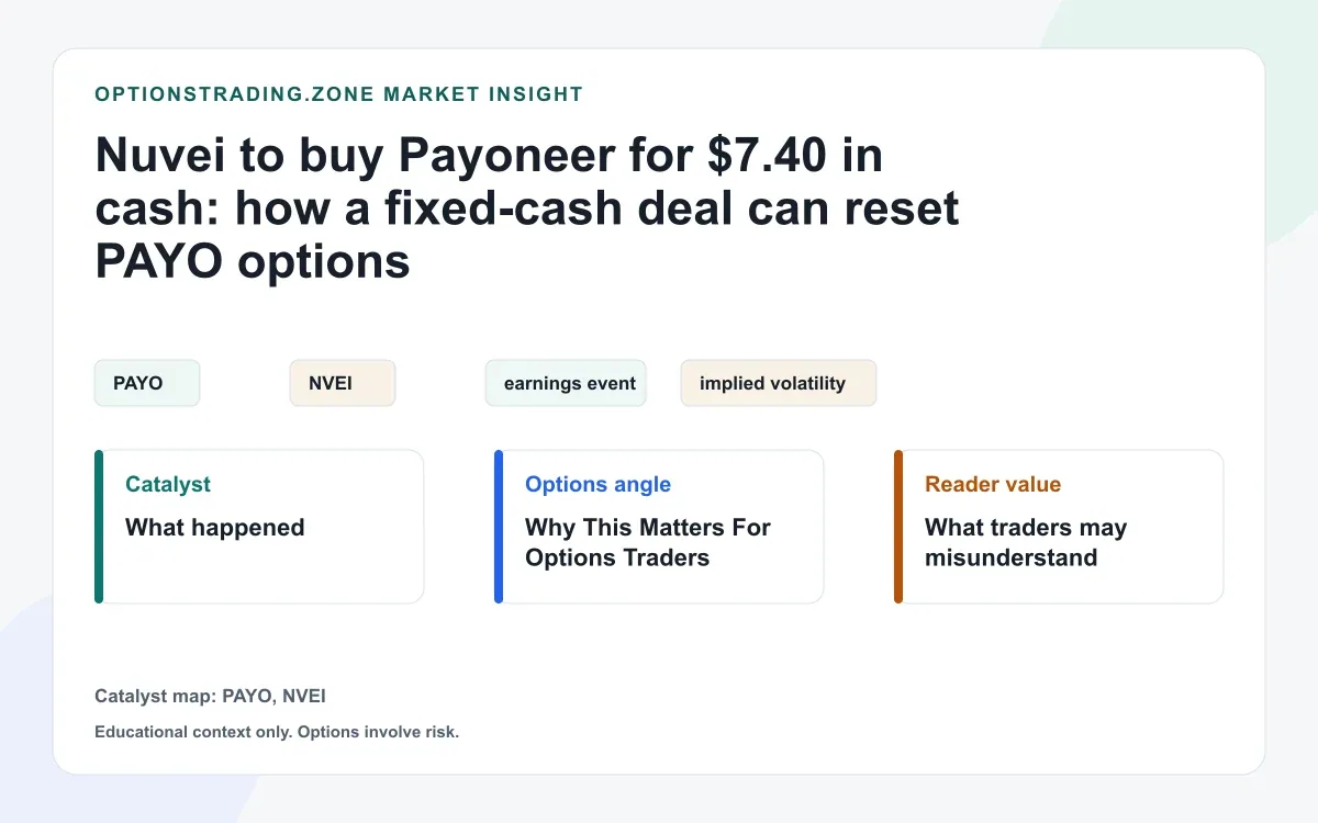 Payoneer cash deal resets PAYO options: why $7.40 is not the whole story visual