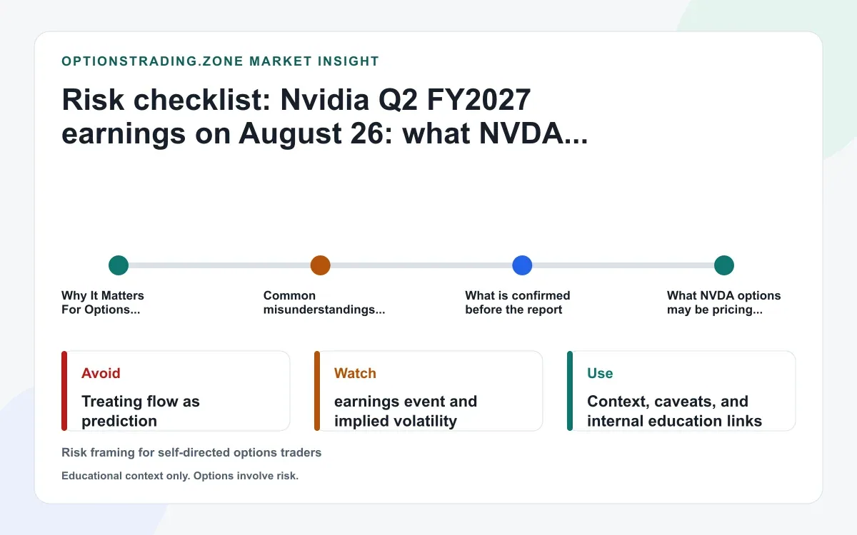 Nvidia Q2 FY2027 earnings on August 26: what NVDA options traders should watch supporting media