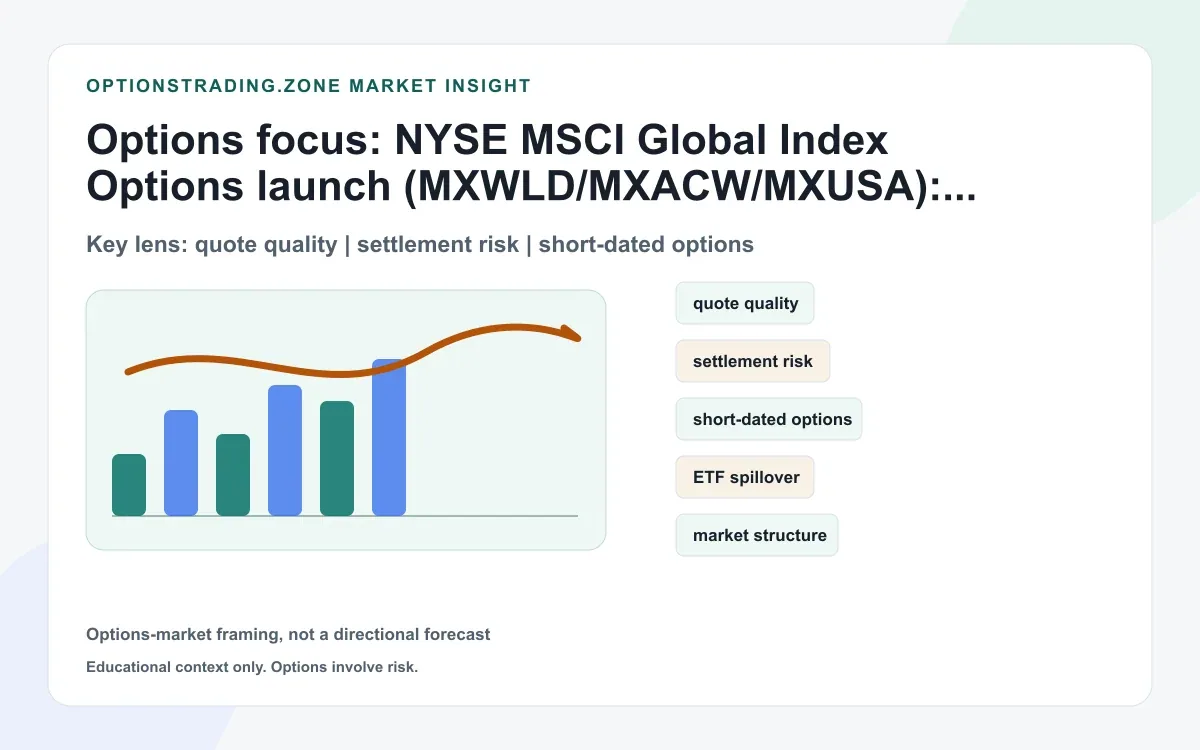 NYSE lists MSCI global index options (MXWLD/MXACW/MXUSA): contract specs and what options traders should know supporting media
