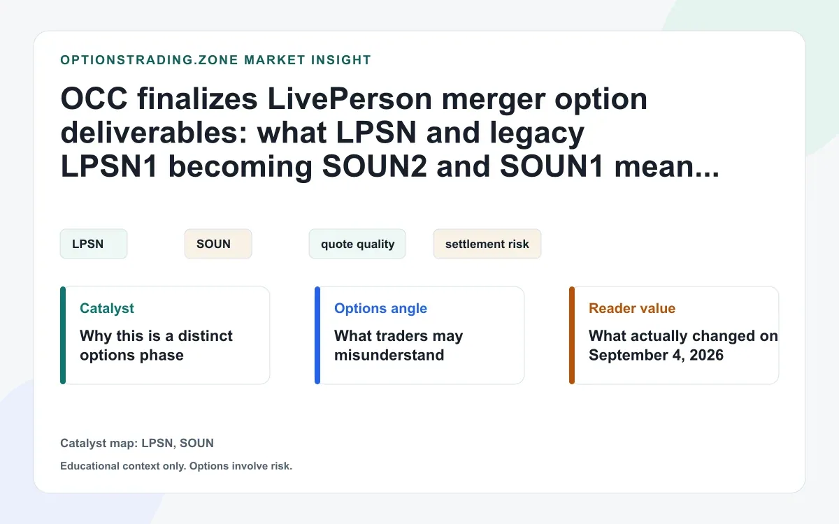 OCC sets LivePerson option deliverables as LPSN and LPSN1 become SOUN2 and SOUN1 visual