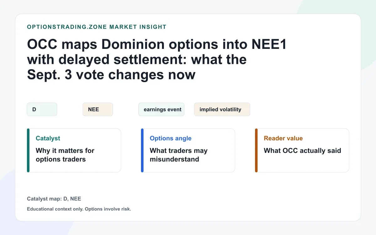OCC maps Dominion options into NEE1 with delayed settlement ahead of the Sept. 3 merger vote visual