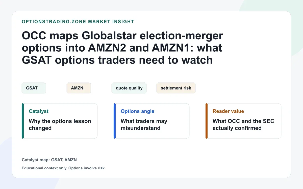 OCC maps GSAT options into AMZN2 and AMZN1: what Globalstar merger elections change now visual