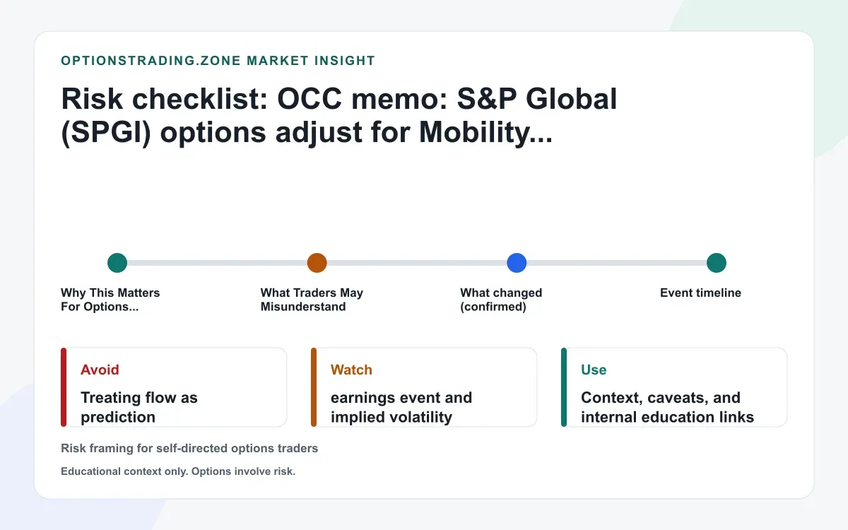 OCC: SPGI options adjust to SPGI1 for MBGL spin-off (July 1, 2026) - deliverable and risk checklist supporting media