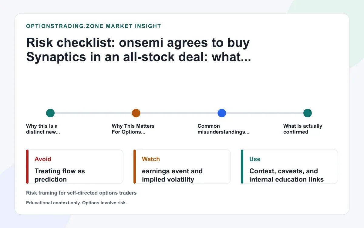 onsemi's Synaptics deal: why a fixed 1.35-share ratio changes ON and SYNA options supporting media