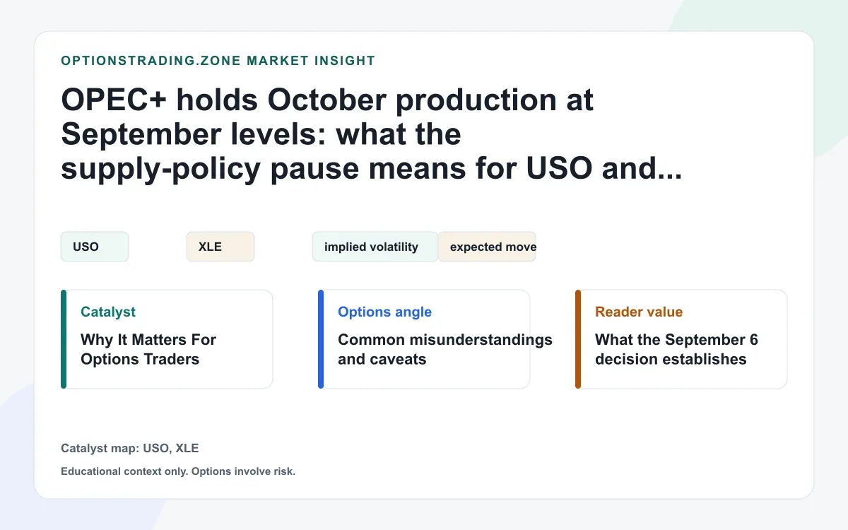 OPEC+ holds October output targets: what the pause means for USO and XLE options visual