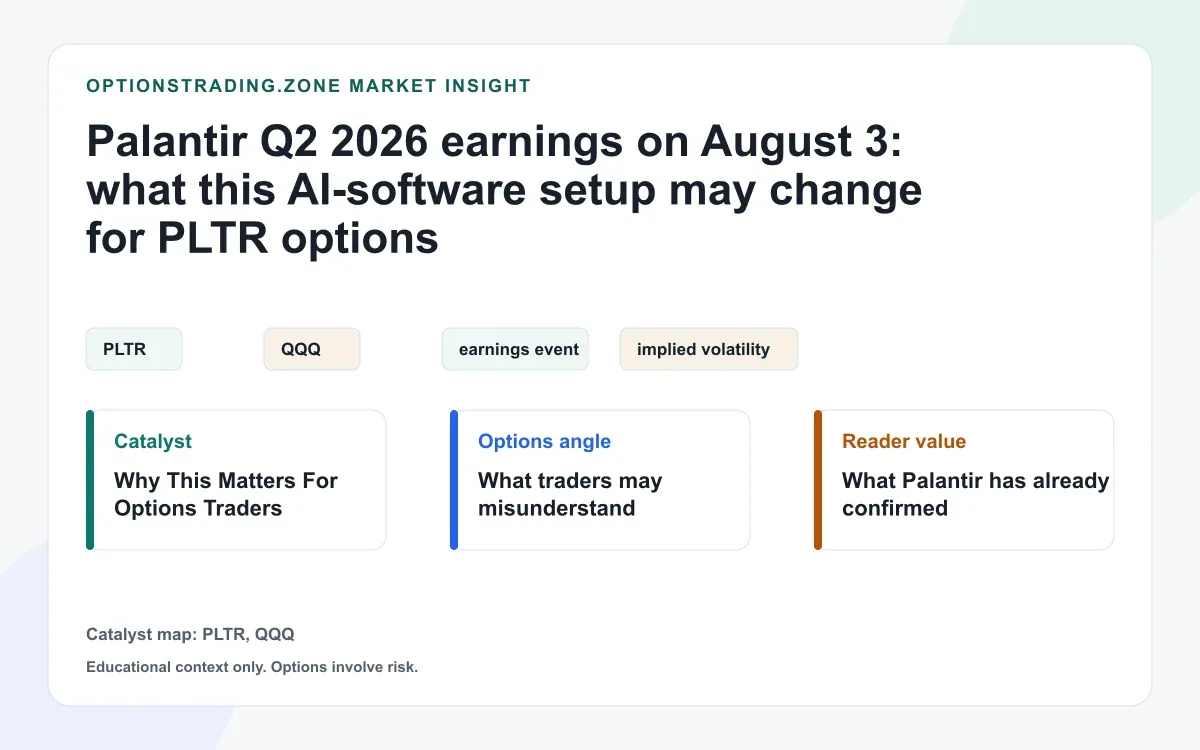 Palantir Q2 2026 earnings on August 3: what a high growth bar may change for PLTR options visual