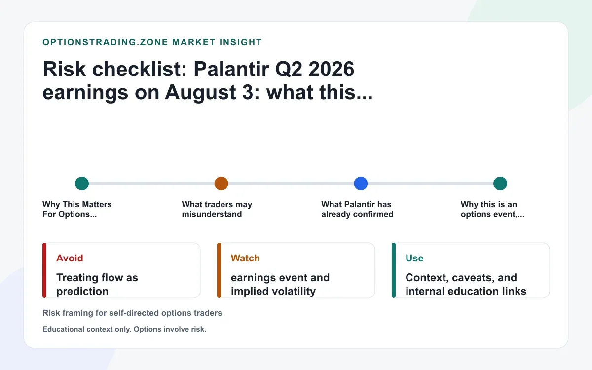 Palantir Q2 2026 earnings on August 3: what a high growth bar may change for PLTR options supporting media