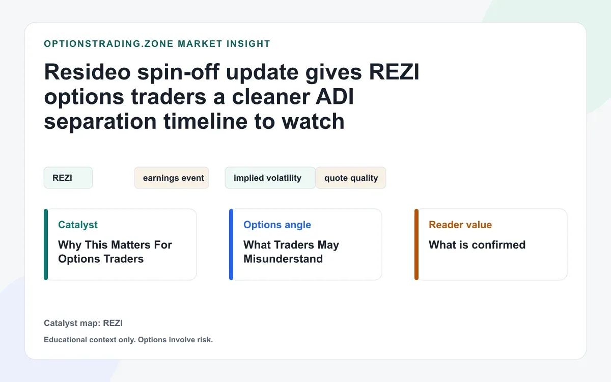 Resideo spin-off update gives REZI options traders a cleaner ADI separation timeline to watch visual