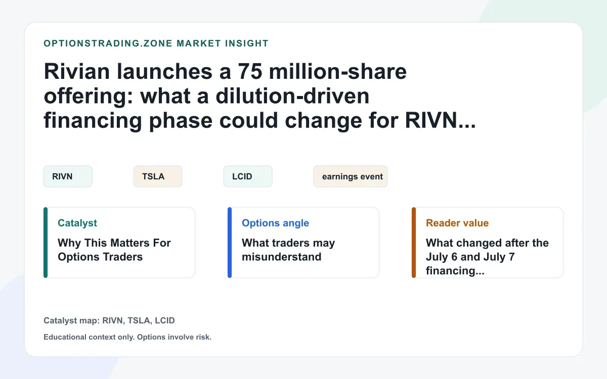 Rivian's 75 million-share offering: what the dilution reset changes for RIVN options visual