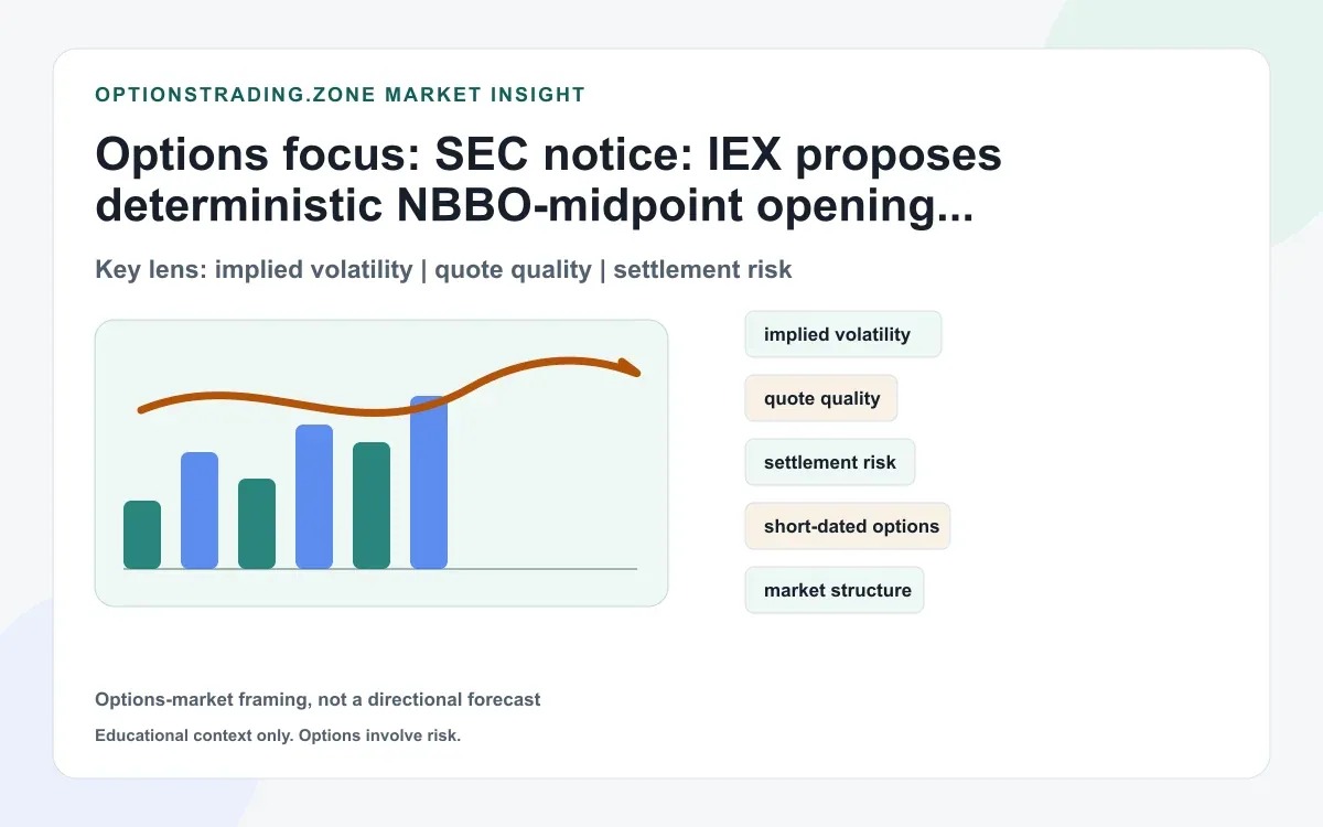 SEC notice: IEX proposes a deterministic NBBO-midpoint opening for options (what it means for fills and spreads) supporting media