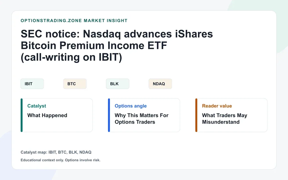SEC notice: Nasdaq advances iShares Bitcoin Premium Income ETF (call-writing on IBIT) visual