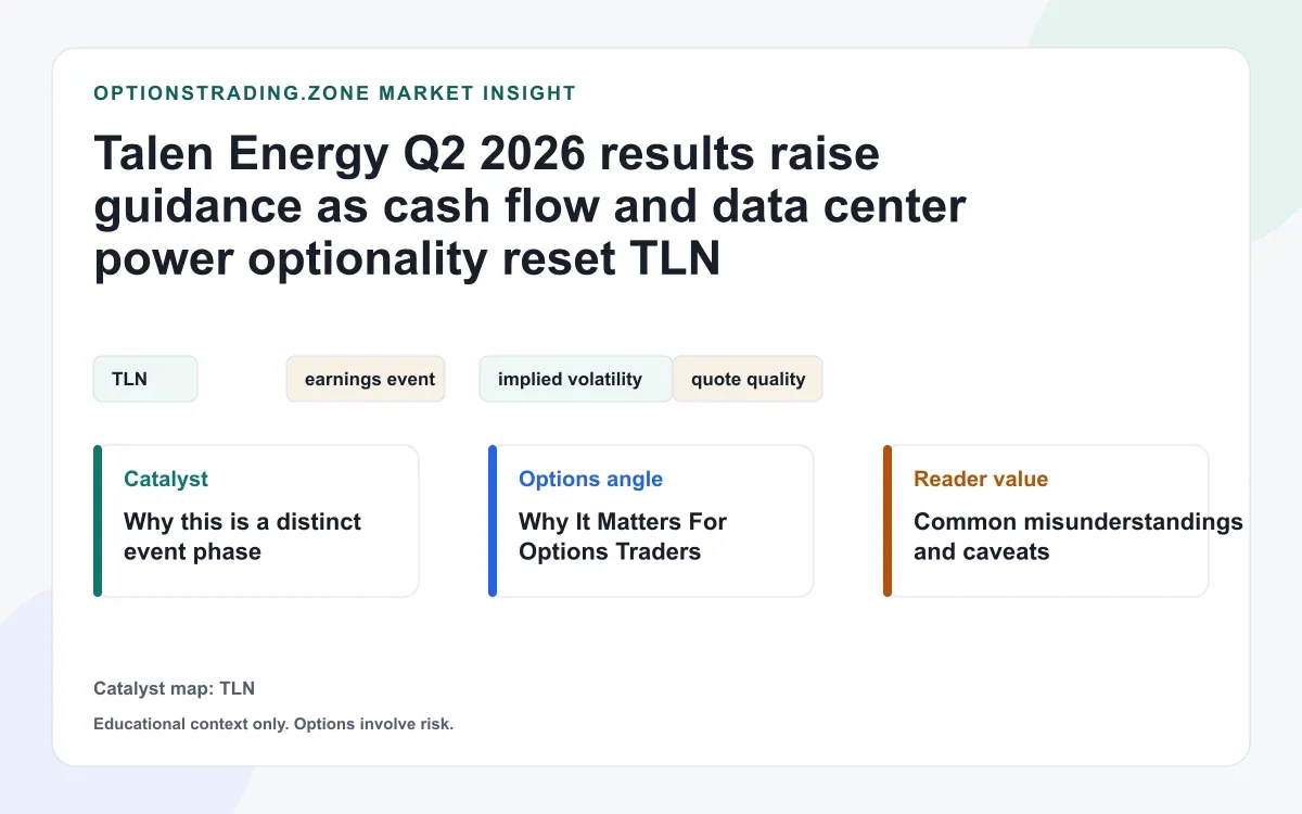 Talen Energy Q2 2026 results: higher guidance and data center optionality reset the TLN options debate visual