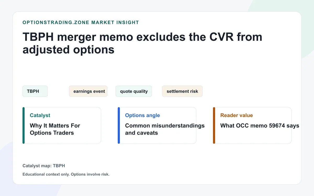 OCC flags a USD 1,700 cash-only TBPH option deliverable that excludes the CVR visual