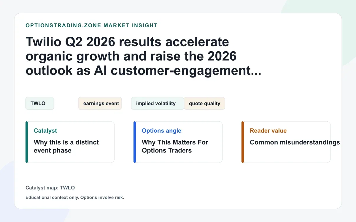 Twilio Q2 2026 results: AI engagement growth and higher guidance reset TWLO options visual